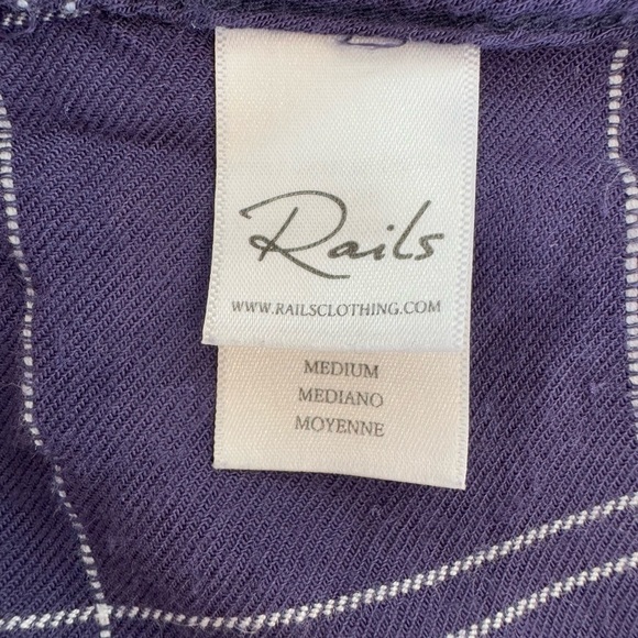 Rails Women's Plaid Collared Button Down Blouse Hunter Shirt in Navy/White - Picture 4 of 10